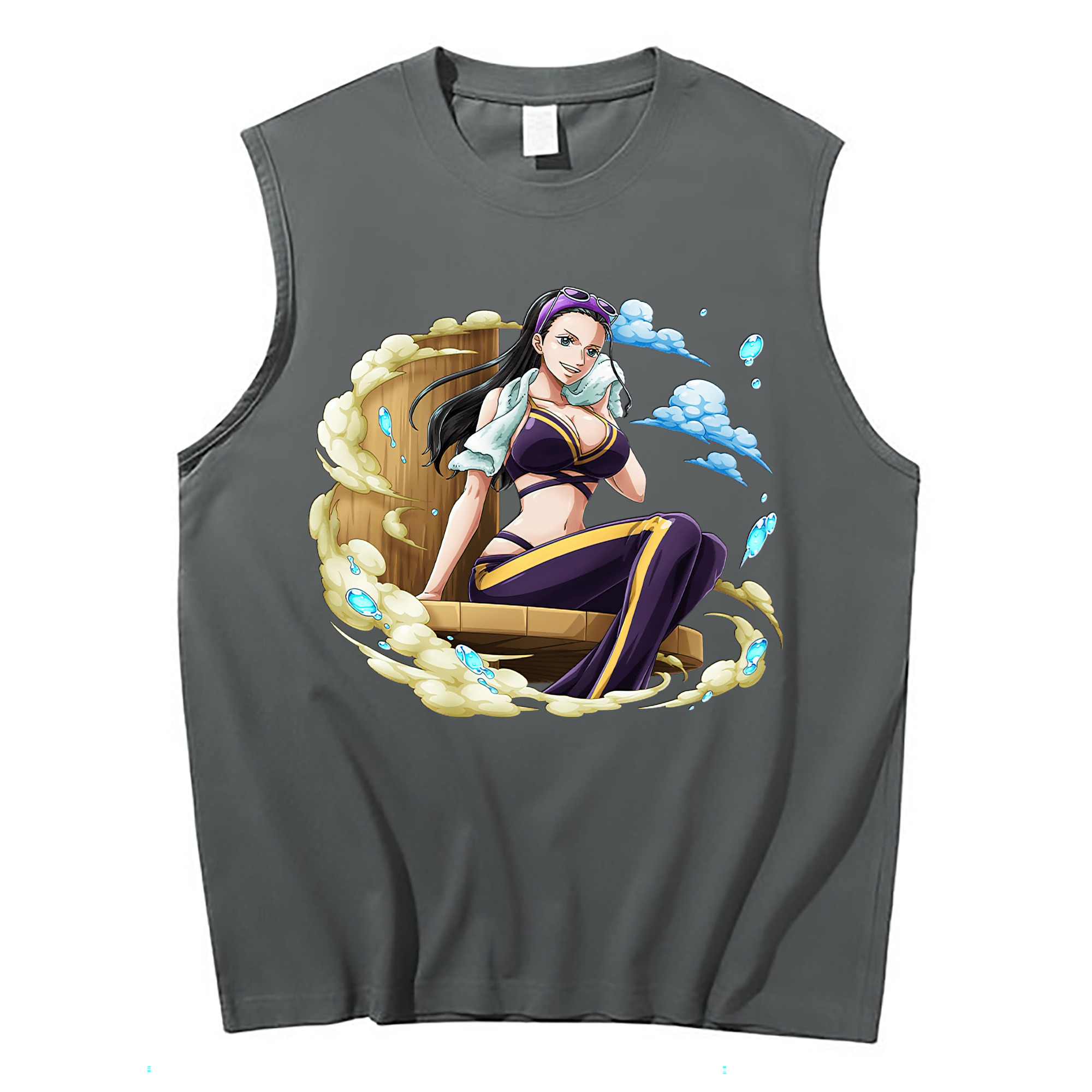 ワンピース ニコ・ロビン ONE PIECE Nico Robin コットン100％タンクトップ（フロントプリント）